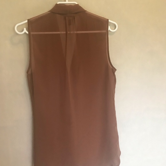 LeChateau Brown sheer blouse size Medium - Picture 5 of 10